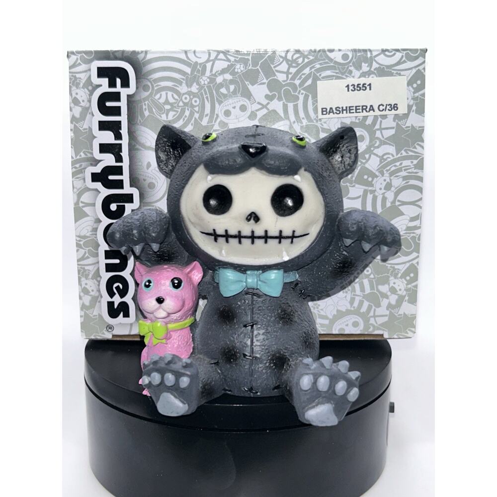NIB Furrybones Figurine “Basheera” Skeleton In Black Panther Costume Collectible